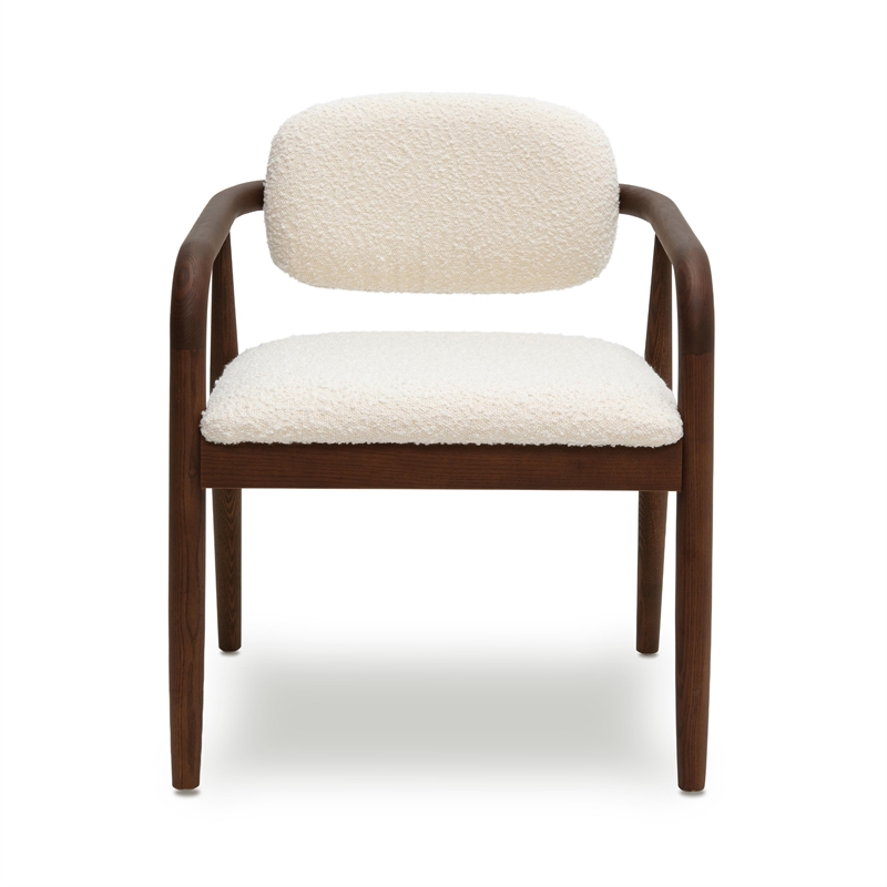 Pemberly Row Contemporary Cream Performance Boucle Dining Chair