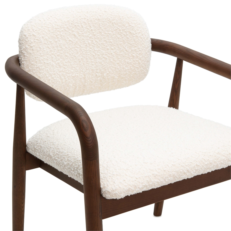 Pemberly Row Contemporary Cream Performance Boucle Dining Chair