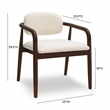 Pemberly Row Contemporary Cream Performance Boucle Dining Chair