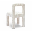 Pemberly Row Contemporary Cream Patterned Jacquard Dining Chair
