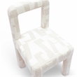 Pemberly Row Contemporary Cream Patterned Jacquard Dining Chair