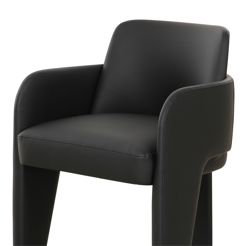 Pemberly Row Transitional Black Performance Vegan Leather Dining Chair