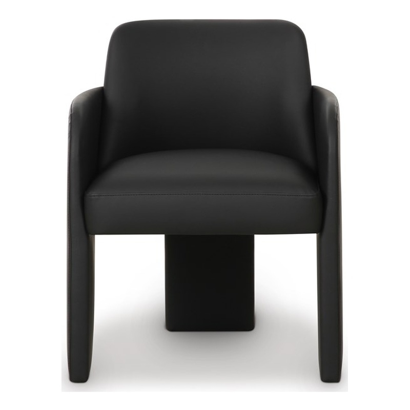 Pemberly Row Transitional Black Performance Vegan Leather Dining Chair