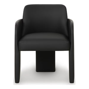 Pemberly Row Transitional Black Performance Vegan Leather Dining Chair