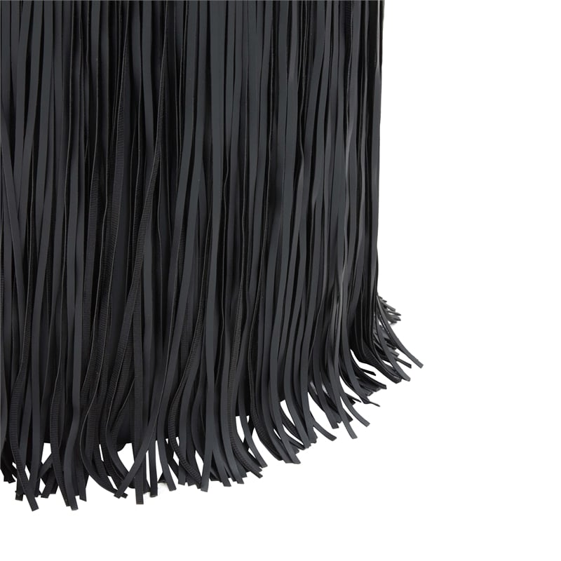 Pemberly Row Transitional Black Performance Vegan Leather Ottoman