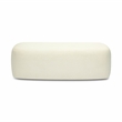 Pemberly Row Transitional Accent Cream Finish Faux Mohair Bench