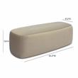 Pemberly Row Transitional Accent Taupe Finish Faux Mohair Bench