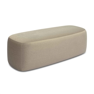 Pemberly Row Transitional Accent Taupe Finish Faux Mohair Bench