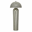 Pemberly Row Transitional Black Striped Papier Mache Floor Lamp
