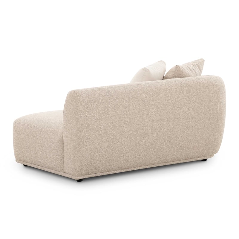 Pemberly Row Contemporary Cream Boucle Left Arm 2-Seater Loveseat