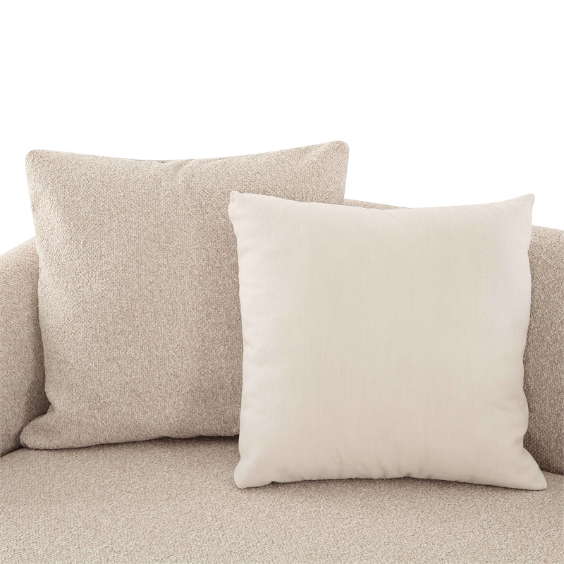 Pemberly Row Contemporary Cream Boucle Left Arm 2-Seater Loveseat