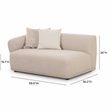 Pemberly Row Contemporary Cream Boucle Left Arm 2-Seater Loveseat