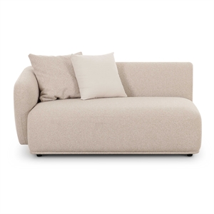 Pemberly Row Contemporary Cream Boucle Left Arm 2-Seater Loveseat
