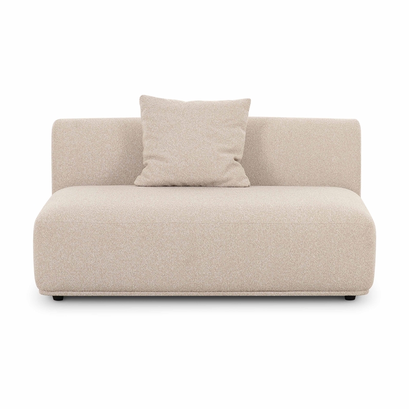 Pemberly Row Contemporary Accent Cream Boucle Armless 2-seater