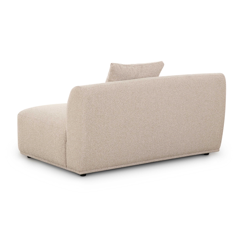 Pemberly Row Contemporary Accent Cream Boucle Armless 2-seater