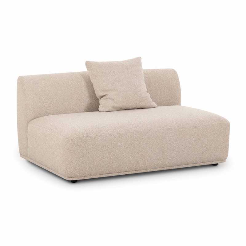 Pemberly Row Contemporary Accent Cream Boucle Armless 2-seater