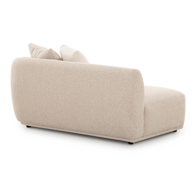 Pemberly Row Contemporary Cream Boucle Right Arm 2-Seater Loveseat