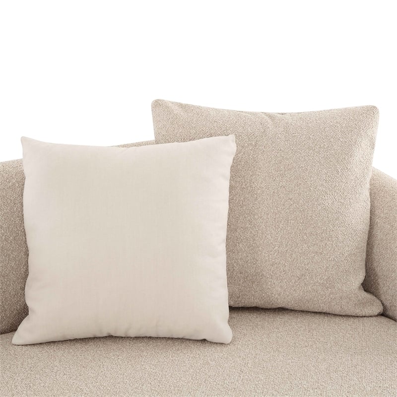 Pemberly Row Contemporary Cream Boucle Right Arm 2-Seater Loveseat