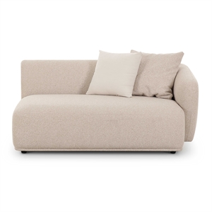 Pemberly Row Contemporary Cream Boucle Right Arm 2-Seater Loveseat