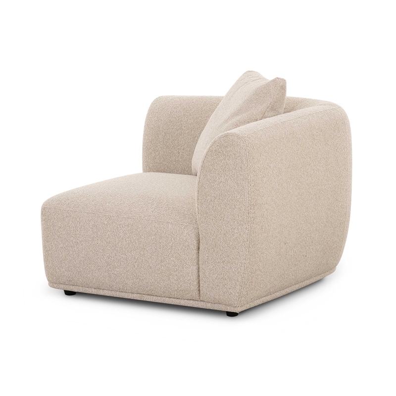 Pemberly Row Upholstered Contemporary Accent Cream Boucle Corner Chair