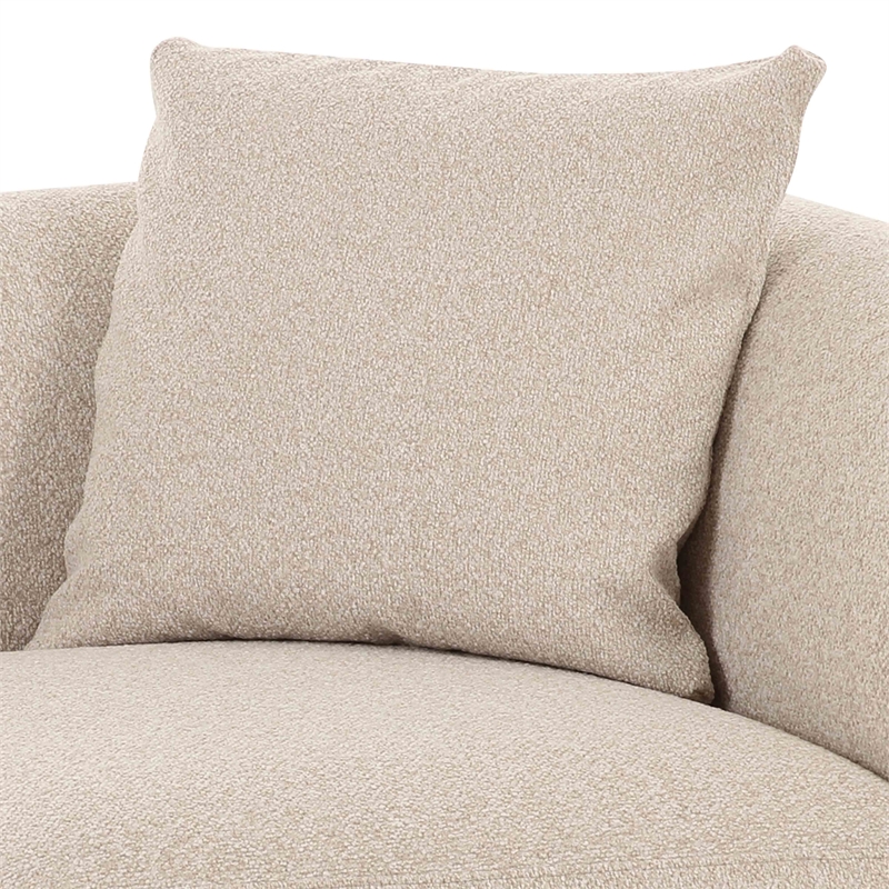 Pemberly Row Upholstered Contemporary Accent Cream Boucle Corner Chair