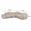 Pemberly Row Contemporary Cream Boucle 4-Piece Left Chaise Sectional