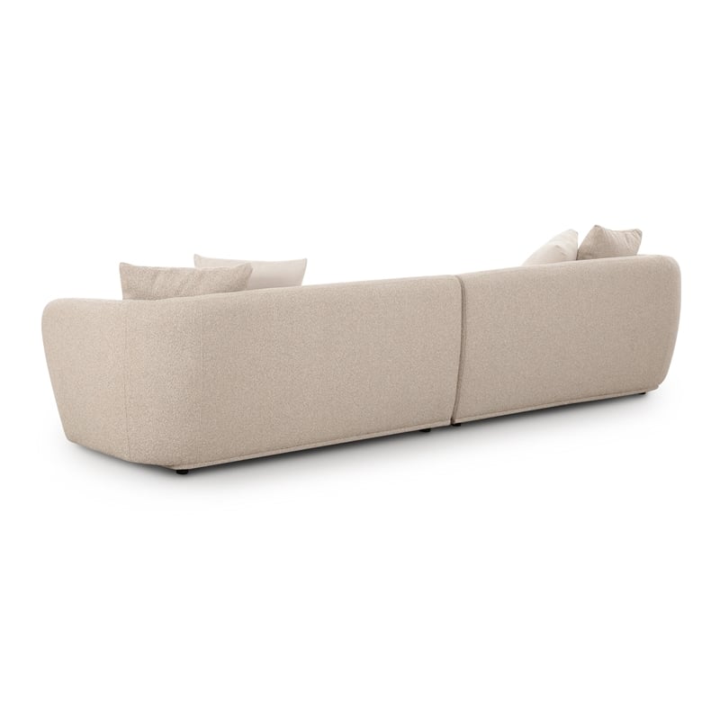 Pemberly Row Upholstered Contemporary Accent Cream Boucle 4-Seater Sofa