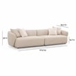 Pemberly Row Upholstered Contemporary Accent Cream Boucle 4-Seater Sofa