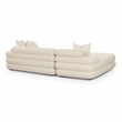 Pemberly Row Contemporary Cream Boucle Modular LAF Sectional