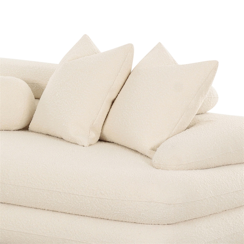 Pemberly Row Contemporary Cream Boucle Modular RAF Sectional