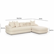 Pemberly Row Contemporary Cream Boucle Modular RAF Sectional