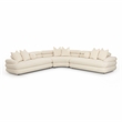 Pemberly Row Contemporary Cream Boucle Modular Curved Sectional