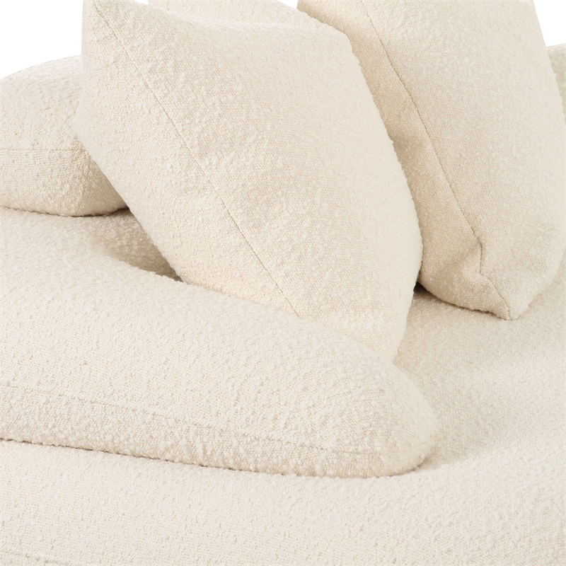 Pemberly Row Contemporary Cream Boucle Modular Curved Sectional