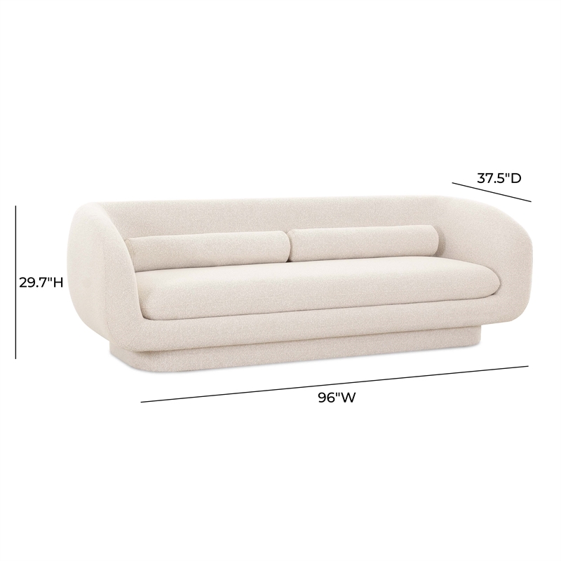 Pemberly Row Upholstered Contemporary Accent Cream Boucle Sofa