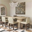 Pemberly Row Contemporary Travertine Pattern Indoor/Outdoor Dining Table