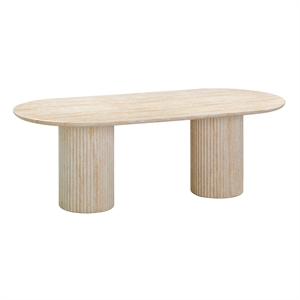 Pemberly Row Contemporary Travertine Pattern Indoor/Outdoor Dining Table