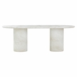 Pemberly Row White Marble Pattern Indoor/Outdoor Dining Table