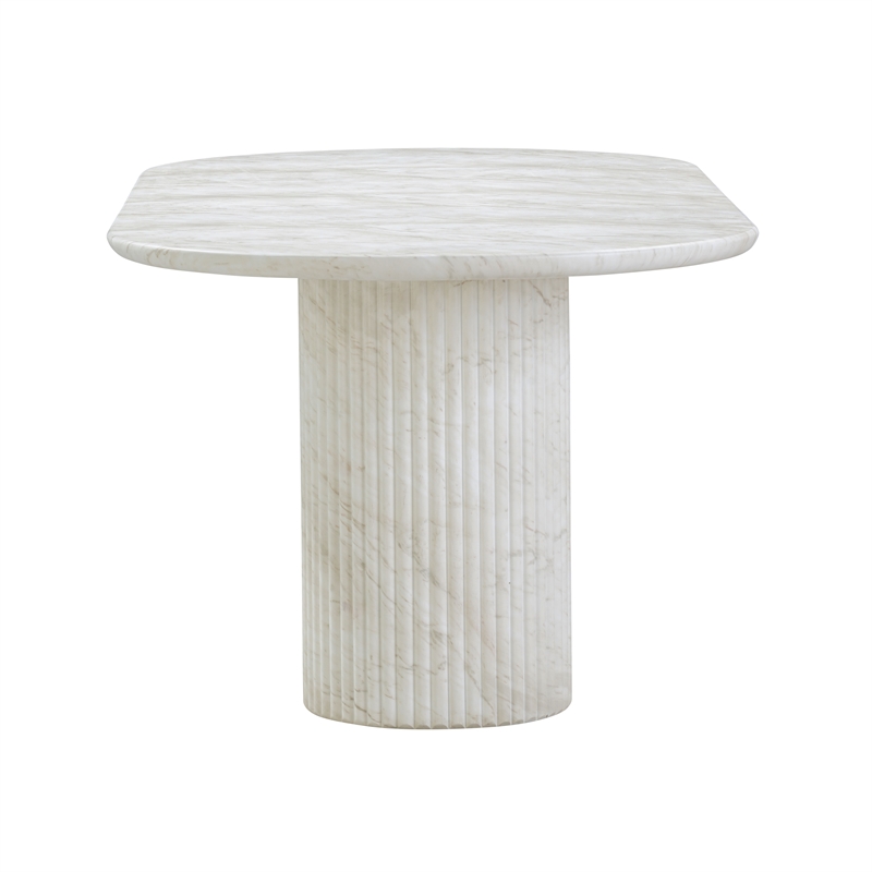 Pemberly Row White Marble Pattern Indoor/Outdoor Dining Table