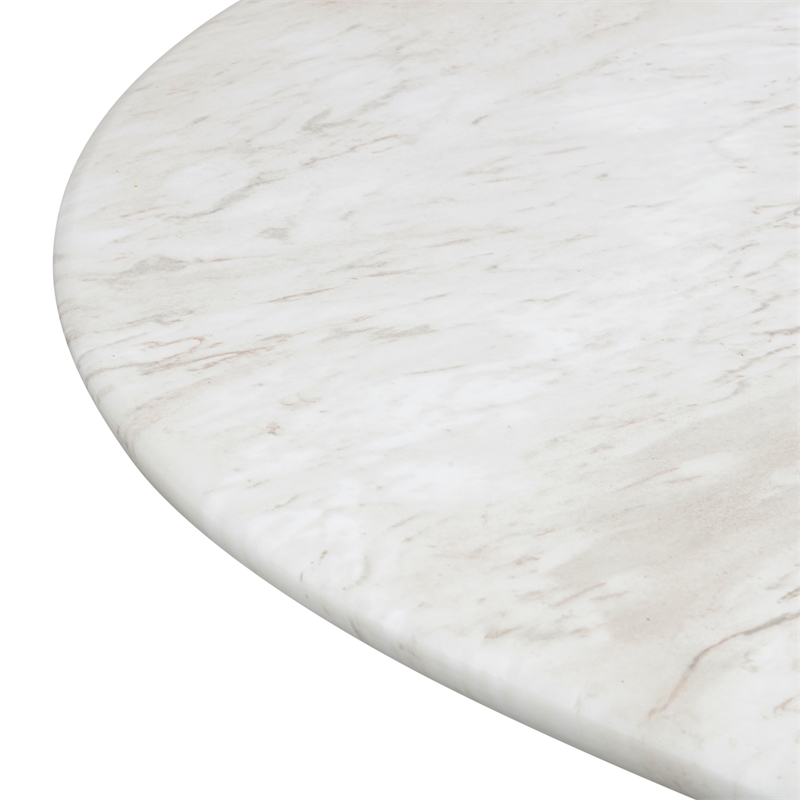 Pemberly Row White Marble Pattern Indoor/Outdoor Dining Table