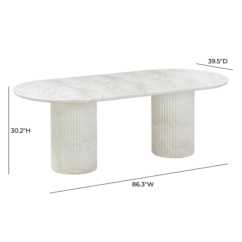 Pemberly Row White Marble Pattern Indoor/Outdoor Dining Table