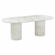 Pemberly Row White Marble Pattern Indoor/Outdoor Dining Table
