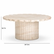 Pemberly Row Washed Travertine Finish Indoor/Outdoor Coffee Table