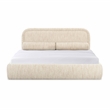 Pemberly Row Contemporary Cream Heavy Knubby Boucle Queen Bed