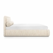 Pemberly Row Contemporary Cream Heavy Knubby Boucle Queen Bed
