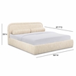 Pemberly Row Contemporary Cream Heavy Knubby Boucle Queen Bed