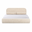 Pemberly Row Contemporary Cream Heavy Knubby Boucle King Bed