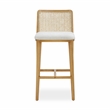 Pemberly Row Contemporary Performance Tweed and Rattan Counter Stool