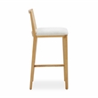 Pemberly Row Contemporary Performance Tweed and Rattan Counter Stool