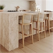 Pemberly Row Contemporary Performance Tweed and Rattan Counter Stool