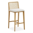 Pemberly Row Contemporary Performance Tweed and Rattan Counter Stool